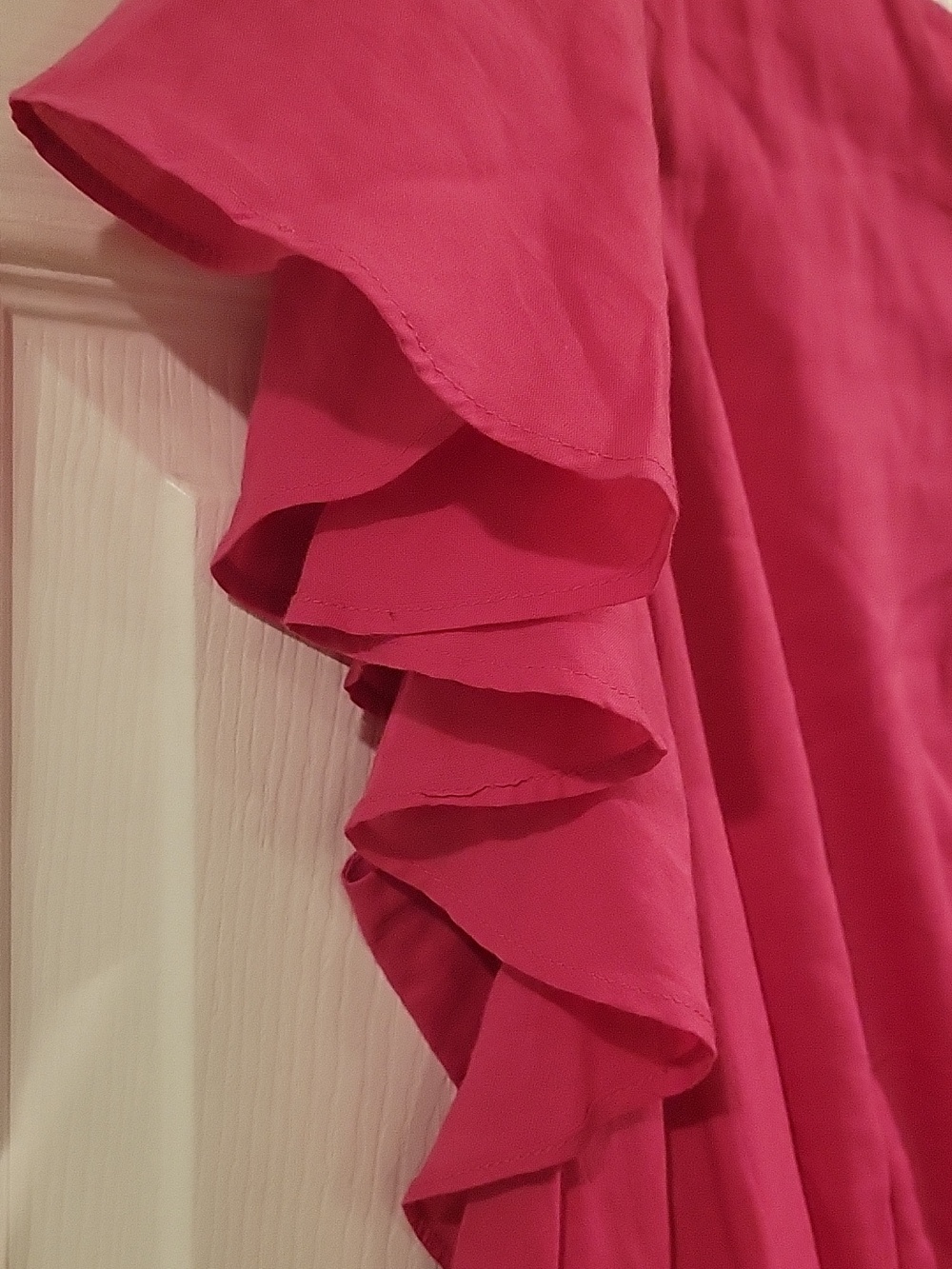 Womens ELIZA J Fuchsia Ruffle Sleeve Dress - Picture 5 of 13